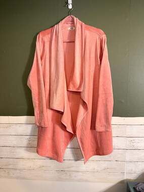 UGG Plush Loungewear Cardigan Draped Open Front Pink‎ Small